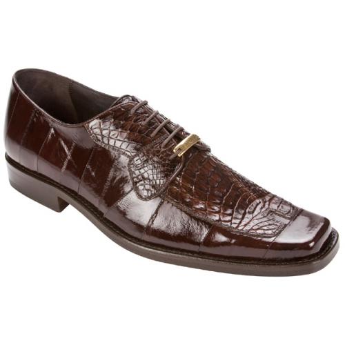 Belvedere "Dante 1210" Brown Genuine Eel / Caiman Shoes